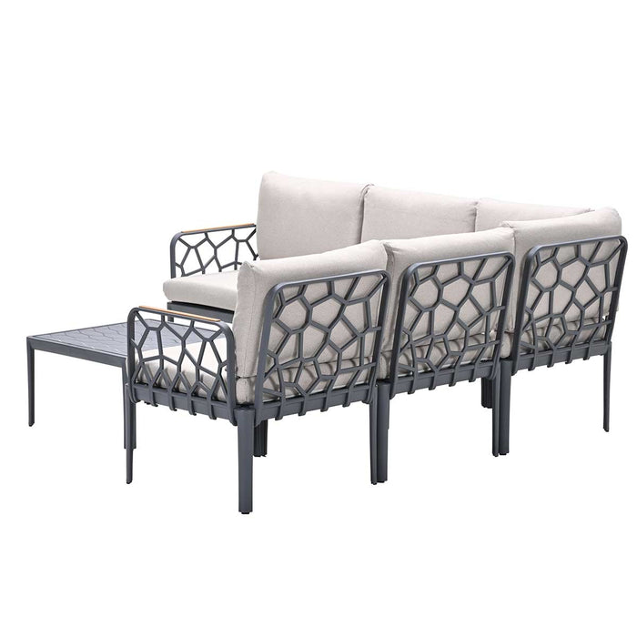 Garden Impressions Hareno loungeset 6-delig - antraciet