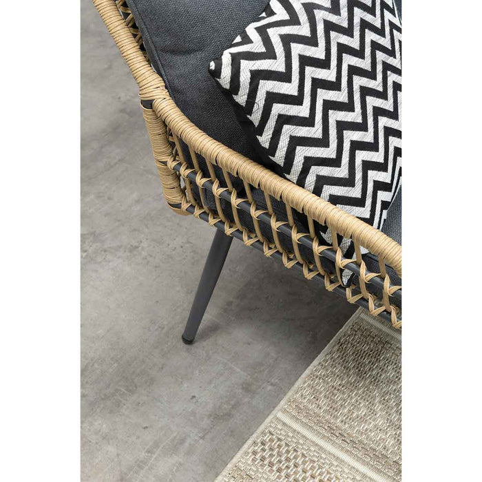 Margriet lounge-diningset - 6-delig - natural - mystic grey