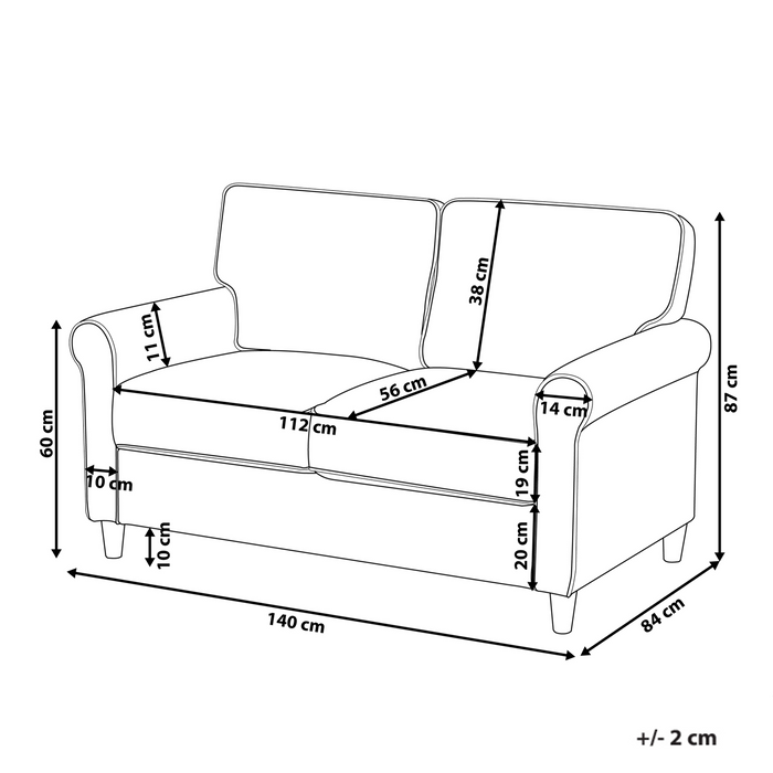 Beliani - RONNEBY - Tweezitsbank - Donkergroen - Corduroy