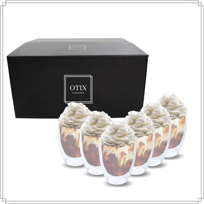 OTIX Dubbelwandige Glazen Koffietassen Koffieglazen 6 stuks Transpa...