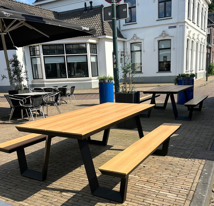Aluminium picknicktafel Bermuda zwart