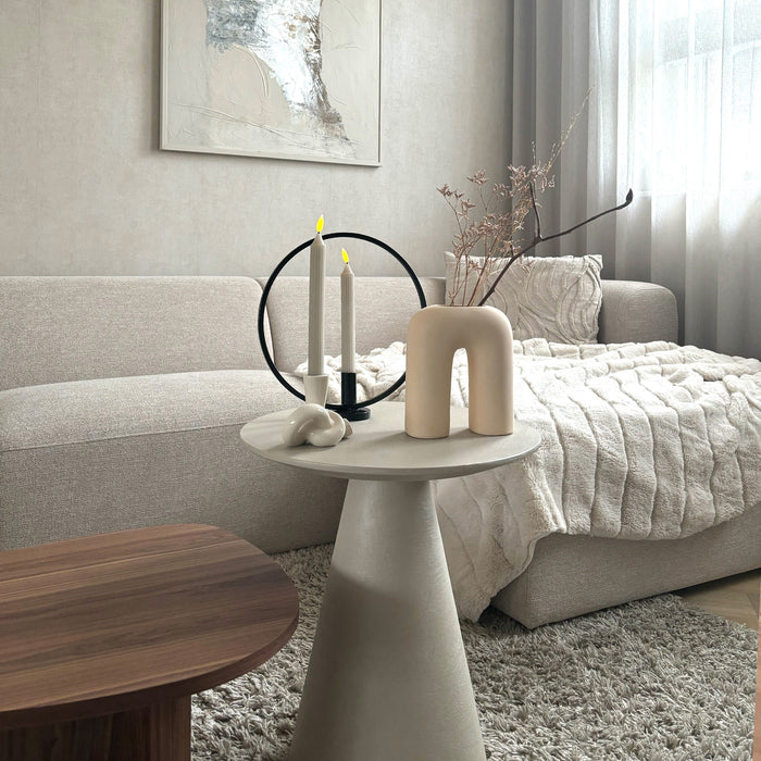 QUVIO Vaas - U vorm - Keramiek - Beige