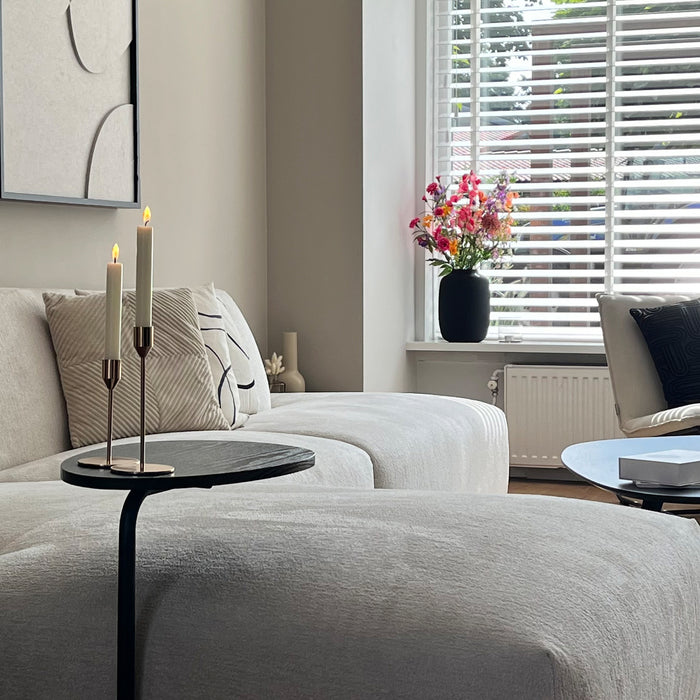 QUVIO Kaarsenstandaard - set van 2 - Metaal - Goud