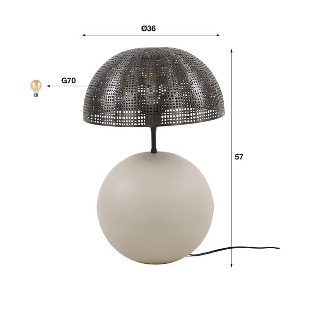 Hoyz Collection - Tafellamp 1L Sphere Natural L - Natural Grey