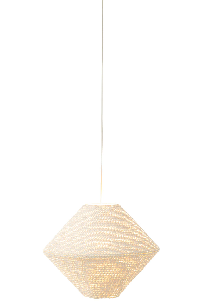J-Line - Hanglamp Ufo Raffia Wit Large - 40x40x32cm
