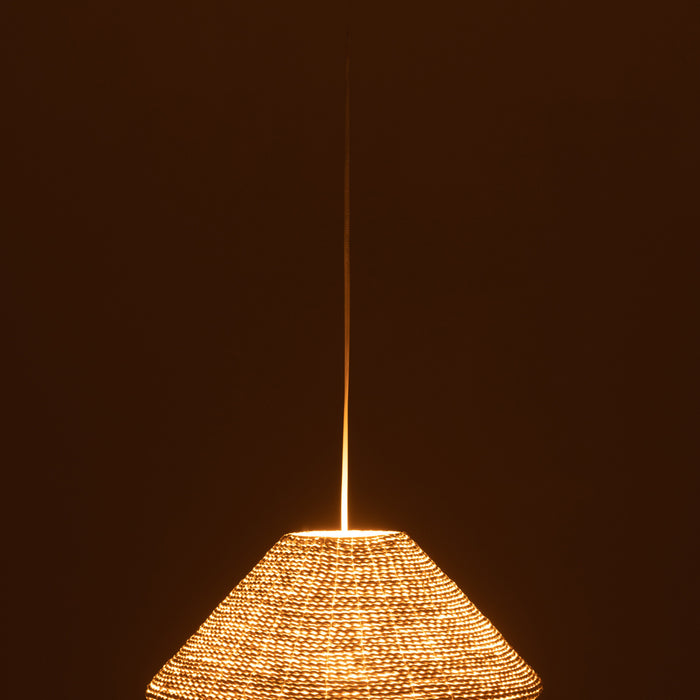 J-Line - Hanglamp Ufo Raffia Wit Large - 40x40x32cm