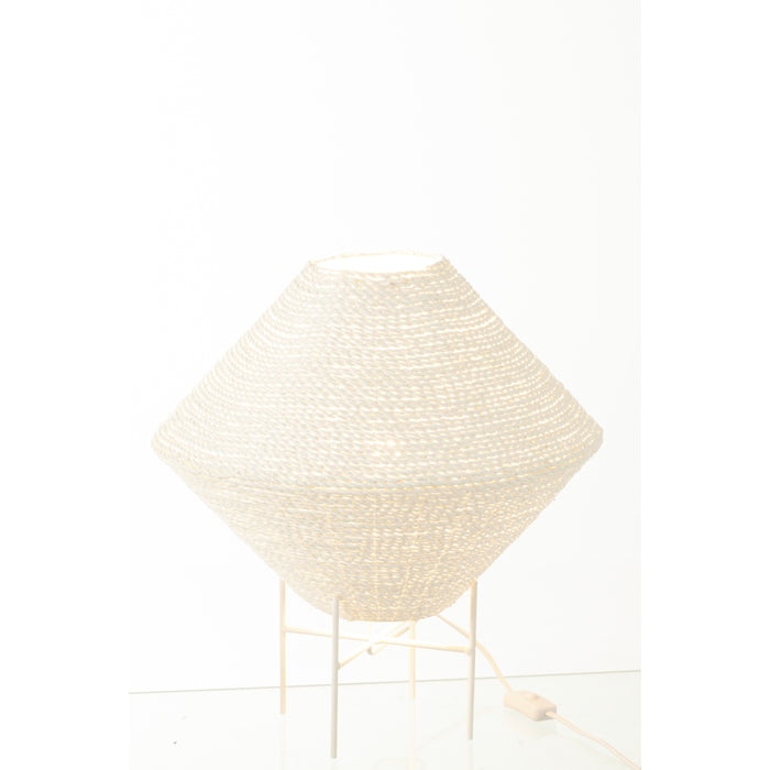 J-Line - Hanglamp Ufo Raffia Wit Large - 40x40x32cm
