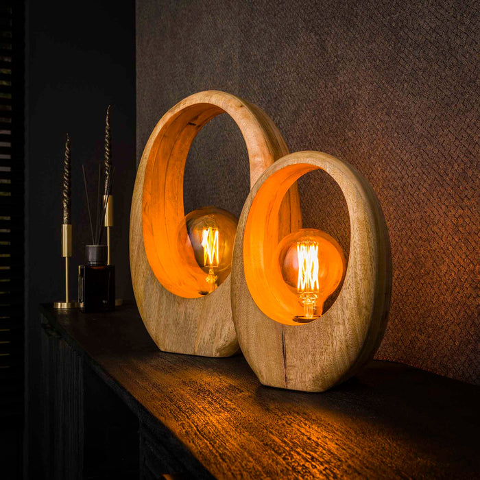 Fraaai Rosa tafellamp 1L groot - massief mango naturel