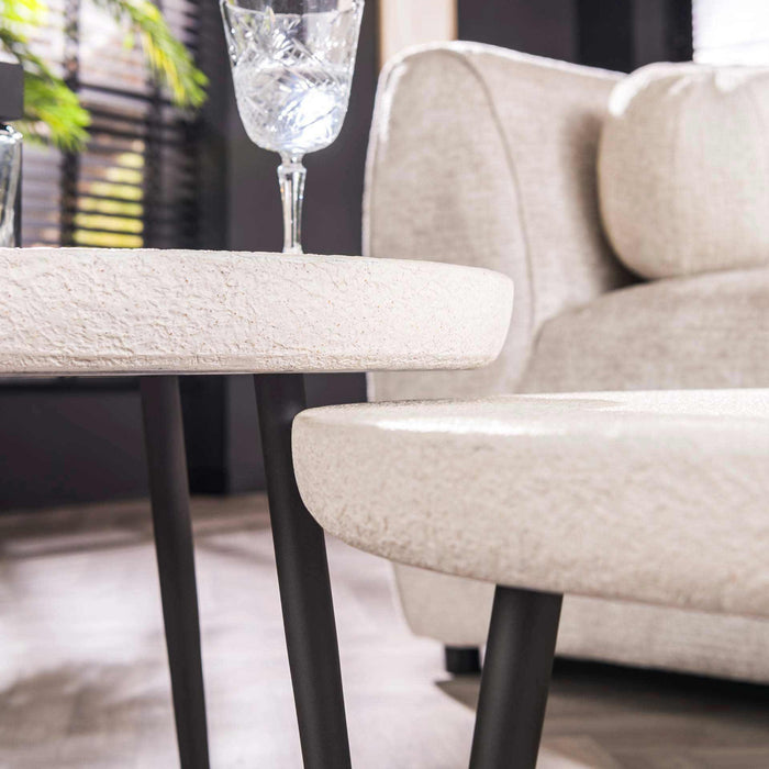 Fraaai Shana salontafel set van 2 rond - marmer composiet