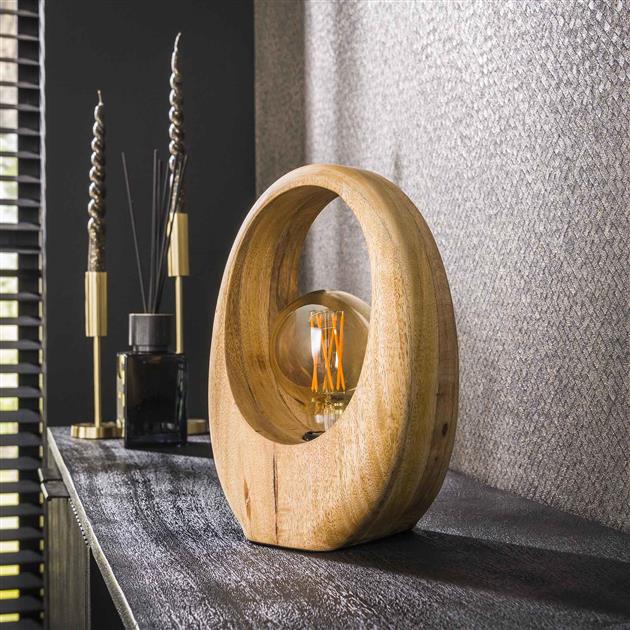 Hoyz Collection - Tafellamp Arch Wood 1L - Massief Mango Naturel