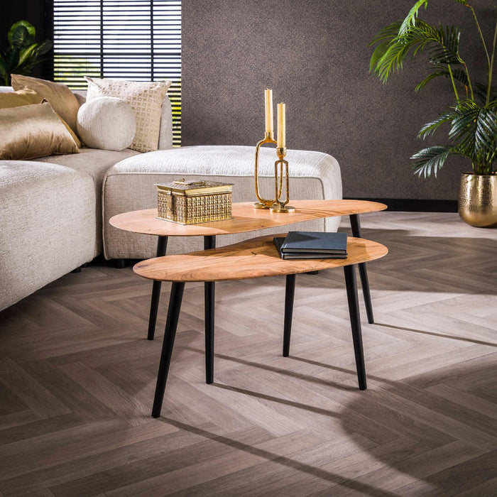 Fraaai Bryan salontafel set van 2 organisch - massief acaciahout