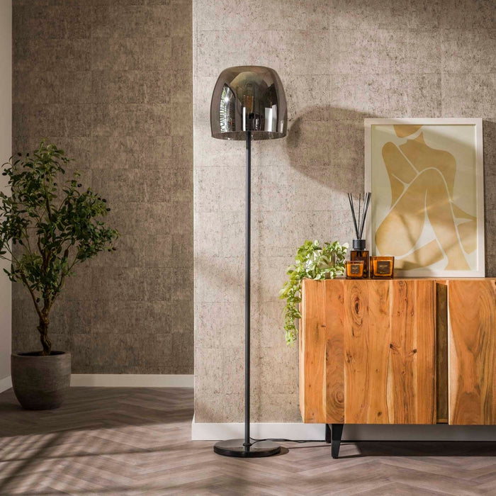 Fraaai - Ariana vloerlamp 1L drift glas - smoke grijs