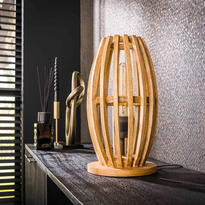 Fraaai Stevie tafellamp 1L orbit - massief mango naturel