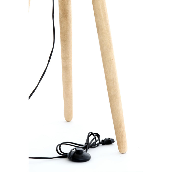 Light&living Bijzettafel+vloerlamp Ø40x135 cm TOLFA hout naturel+m...