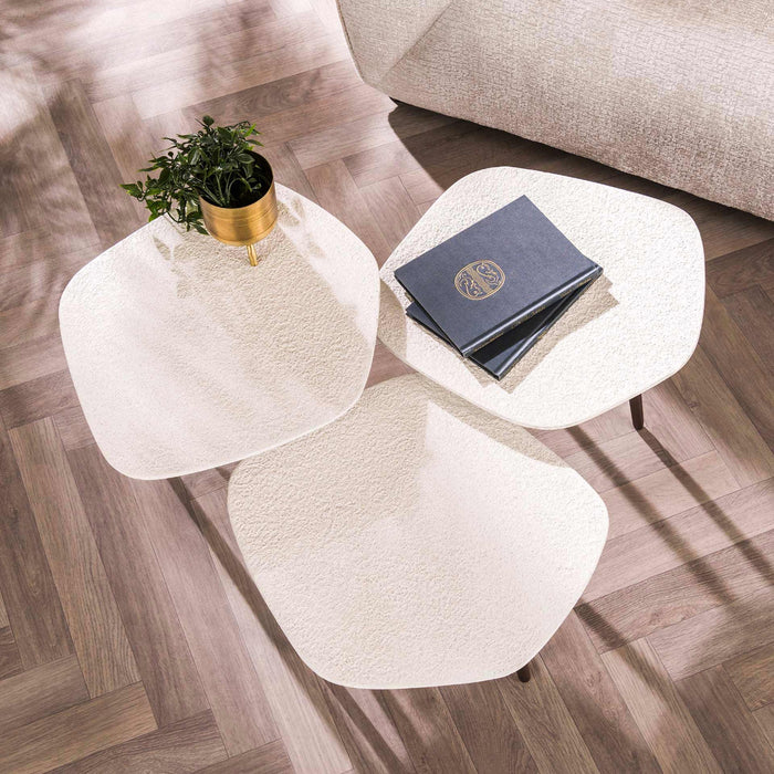 Fraaai Shana salontafel set van 3 vijkhoekig - marmer composiet