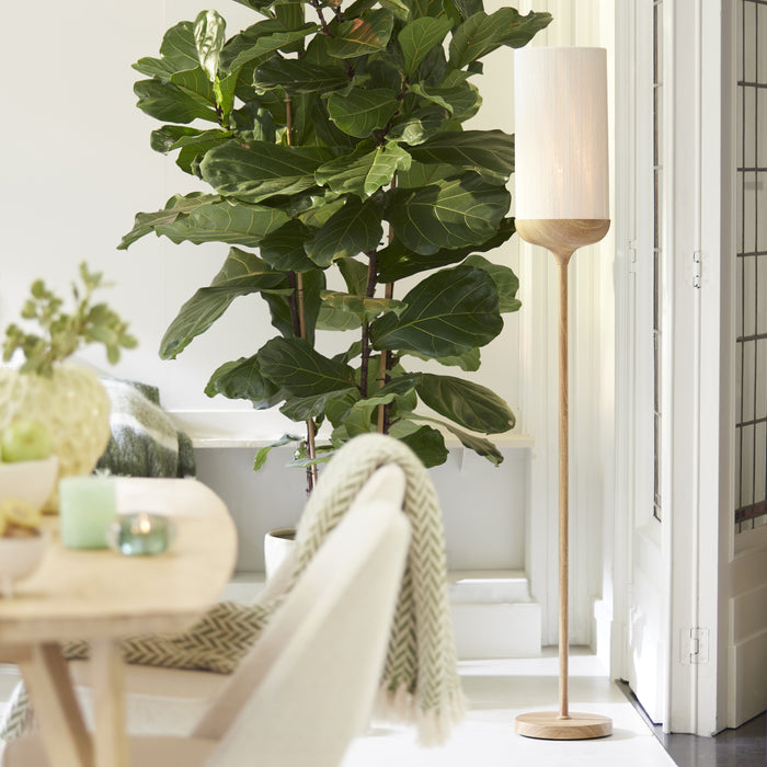 Light&living Vloerlamp Ø23x159 cm DANIA hout print naturel+touw crème