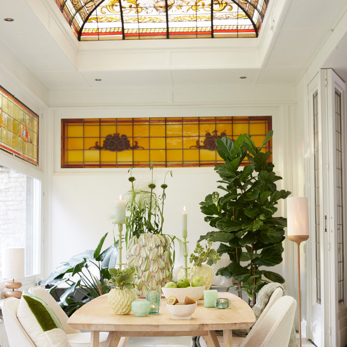 Light&living Vloerlamp Ø23x159 cm DANIA hout print naturel+touw crème