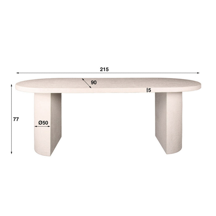 Fraaai - Katie eetkamertafel arch stone 215x90cm - marmer composiet