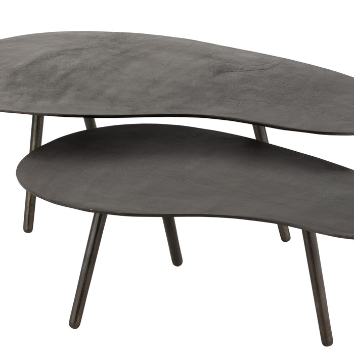J-line - Salontafel Druppel Aluminium|ijzer Zwart - 119x71.5x36cm