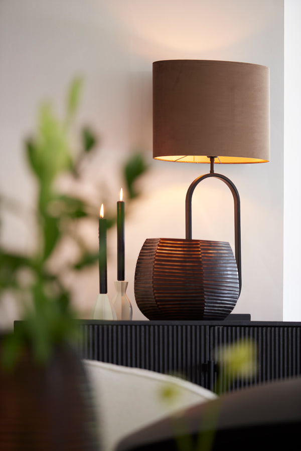 Light & Living - Lampenkap VELOURS - 38x17.5x28cm - Bruin