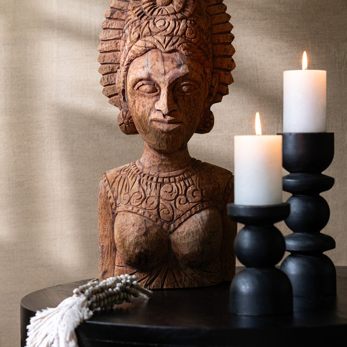 J-line - Salontafel Rond Mango Hout Matte Zwart - 80x80x34cm