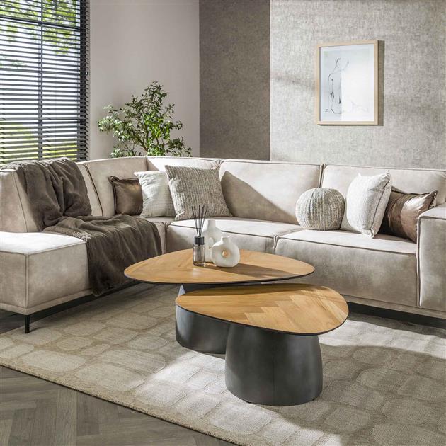 Hoyz Collection - Salontafel Infinite - Teakhout Fineer - Set van 2