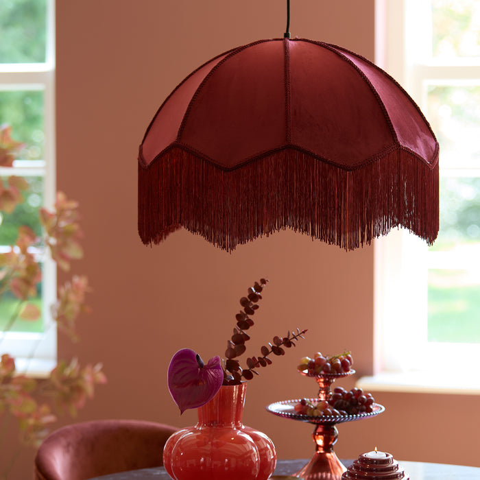 Light & Living Light&living Hanglamp Ø50x38 cm MALACIA velvet bordeaux