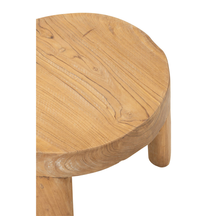 J-line - Set Van 2 Tafel Rond Teak Hout Naturel - 50x50x35cm