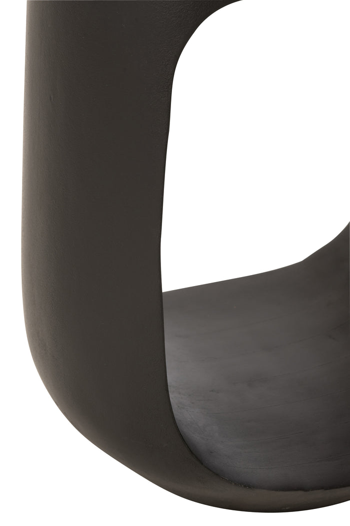 J-line - Bijzettafel Pod Gerecycleerd Hout Zwart - 35x35x46cm