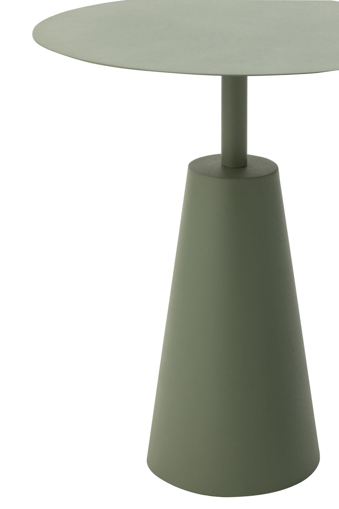 J-line - Set Van 2 Tafels Rond Ijzer Groen - 48x48x56cm