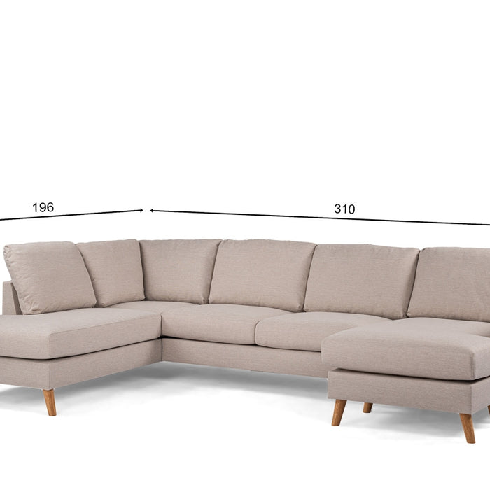 Giga Meubel - Chaise Longue Bank - Beige - Links 310cm - Inari