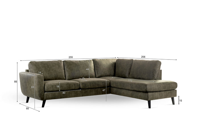 Giga Meubel - 3-Zits Hoekbank Yuma Groen Rechts