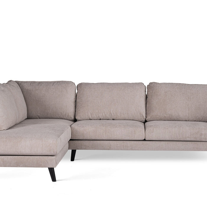 Giga Meubel - Hoekbank Stof - Beige|Zwart - 3-Zits Links - Orinoco