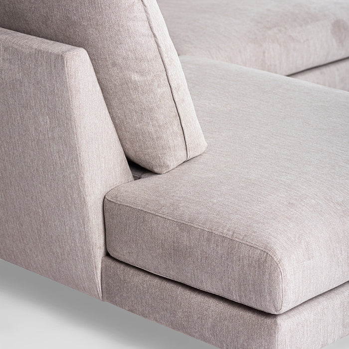 Giga Meubel - Hoekbank Stof - Beige|Zwart - 3-Zits Links - Orinoco