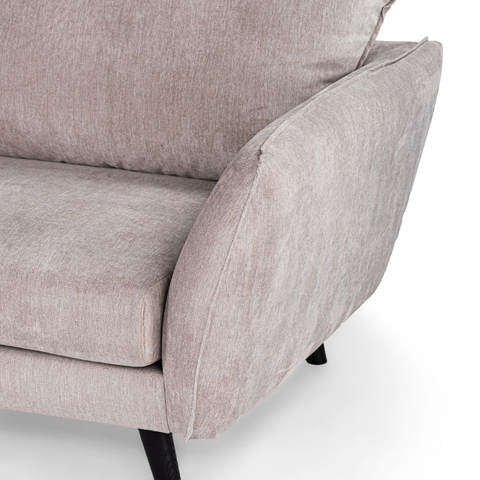 Giga Meubel - Hoekbank Stof - Beige|Zwart - 3-Zits Links - Orinoco