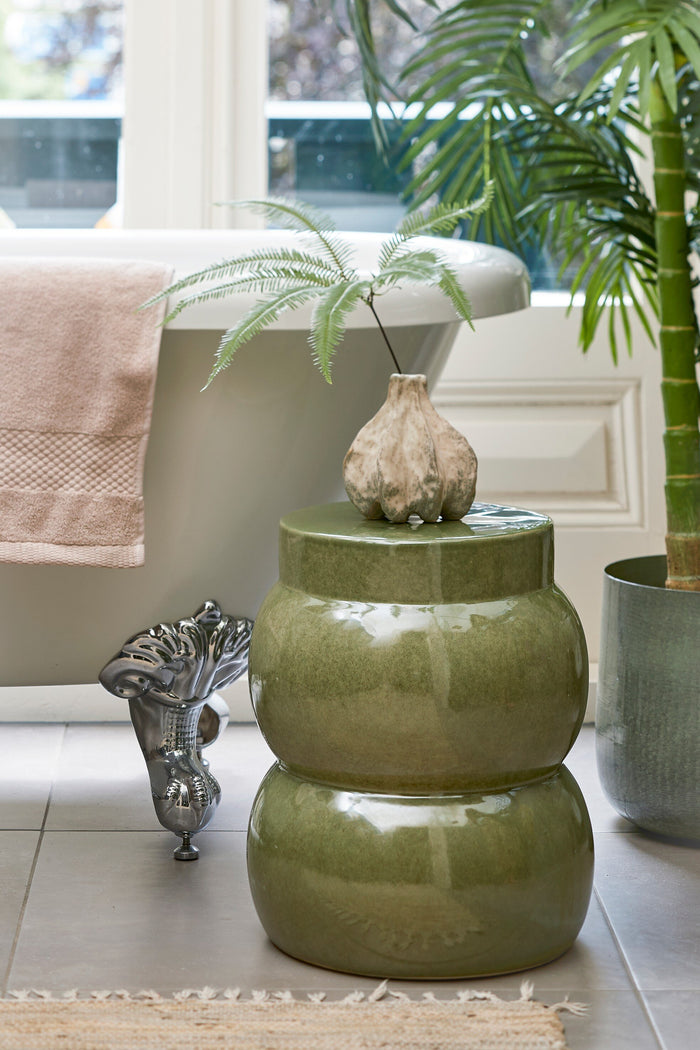 Mica Decorations Vendi Bijzettafel - H40 x Ø35 cm - Donkergroen