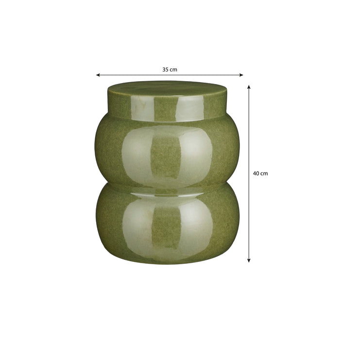 Mica Decorations Vendi Bijzettafel - H40 x Ø35 cm - Donkergroen