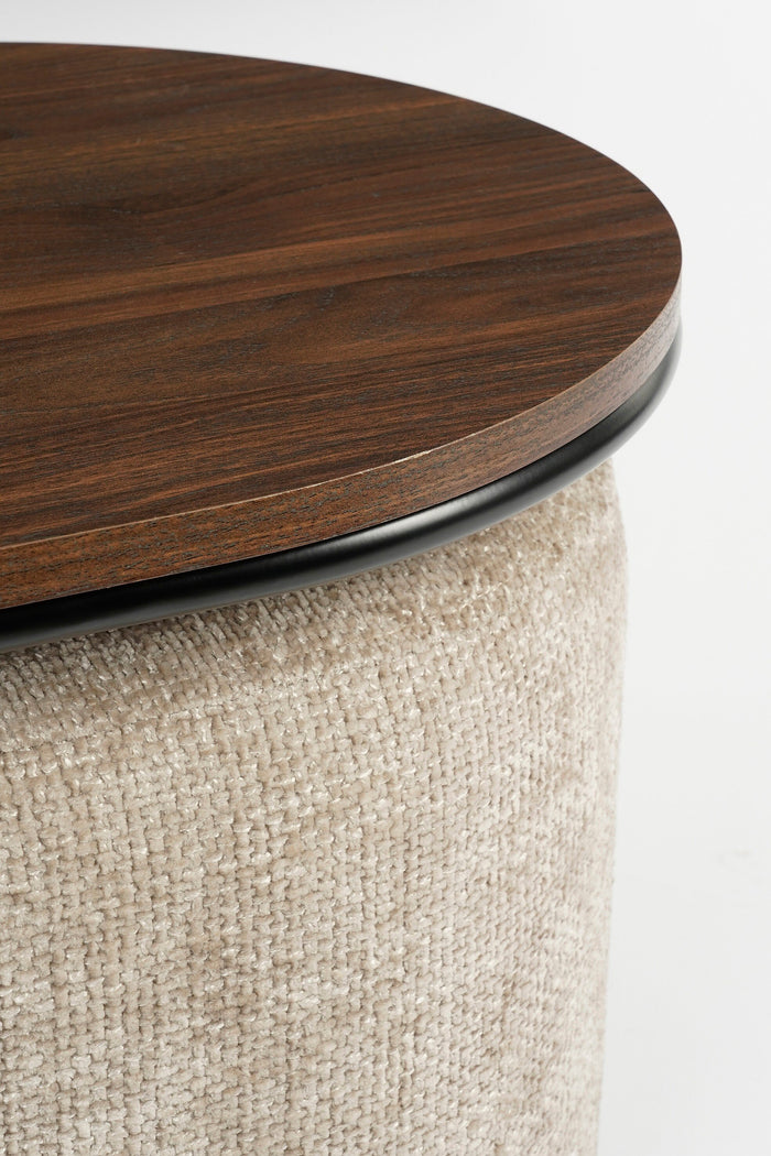 Mica Decorations Salontafel met Poefs - L79 x B45 x H41 cm - Grijs