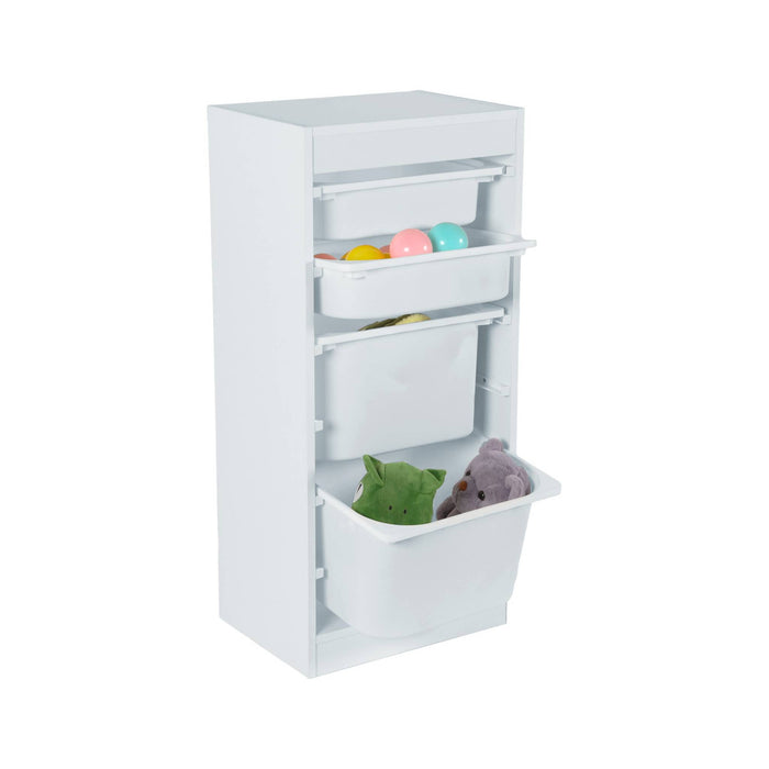 sweeek - Kinder opbergmeubel met 4 opbergbakken (Set van 2)