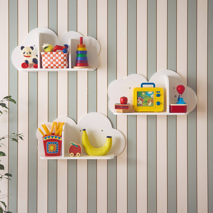sweeek - Wandplanken Cloud voor kinderkamer (set van 3)