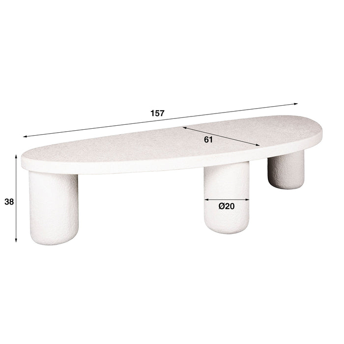 Giga Meubel - Salontafel Kiezel Driehoek Marmer Composiet XL