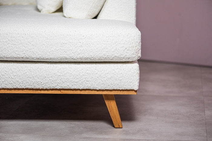 Giga Meubel - Hoekbank Stof - Naturel|Wit - 3-Zits Rechts - Abriamo