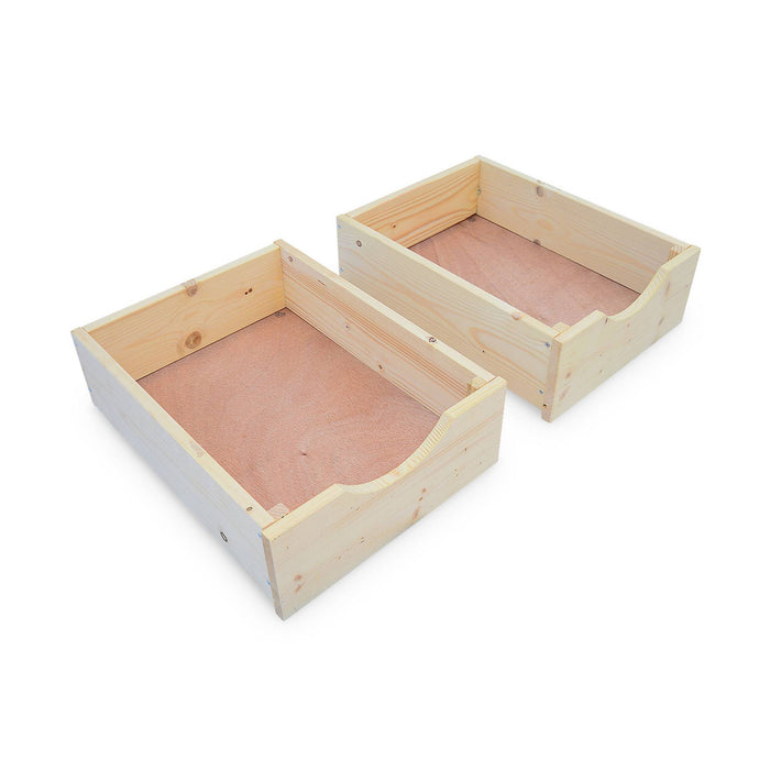 sweeek - Tuiniertafel met 2 lades, houten werkbank, zaaitafel