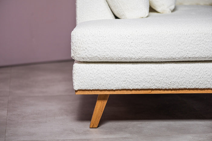 Giga Meubel - Hoekbank Stof - Naturel|Wit - 3-Zits Links - Abriamo