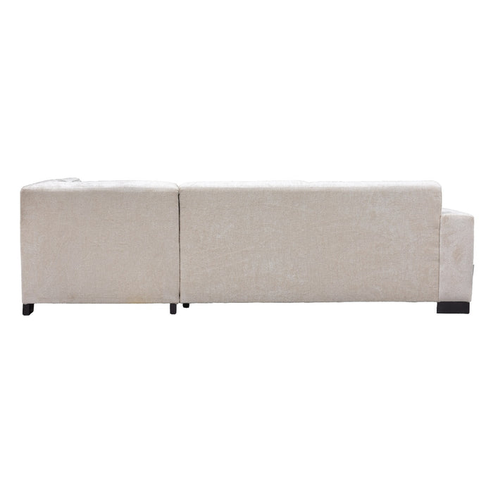Giga Meubel - Hoekbank Beige - 3,5-Zits Rechts - 274x205x80cm - Napoli