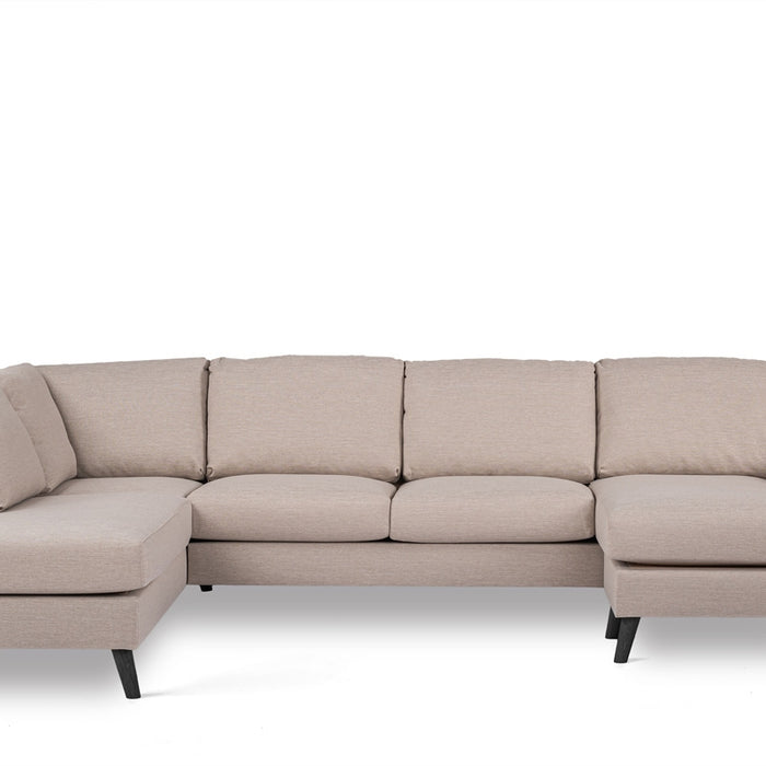 Giga Meubel - Chaise Longue Bank - Beige|Zwart - Links 310cm - Inari