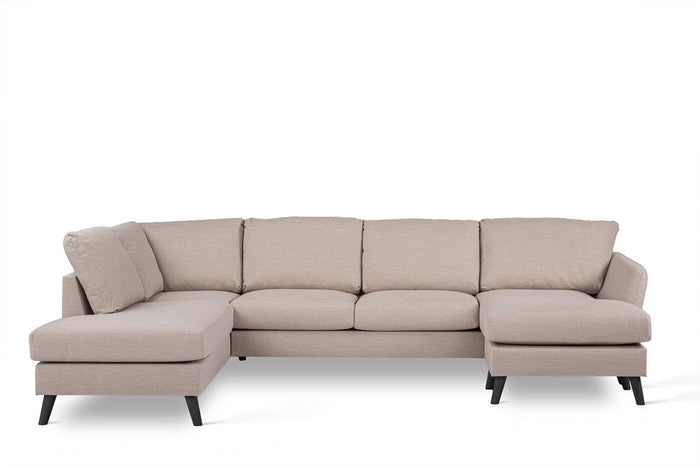 Giga Meubel - Chaise Longue Bank - Beige|Zwart - Links 310cm - Inari