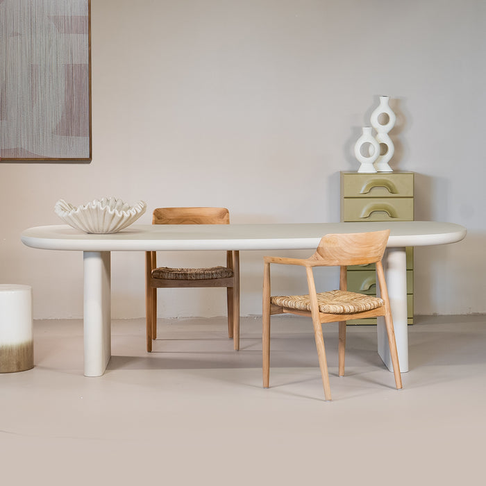 Giga Meubel - Eettafel Deens Ovaal 240cm - Beige Betonlook - Maya