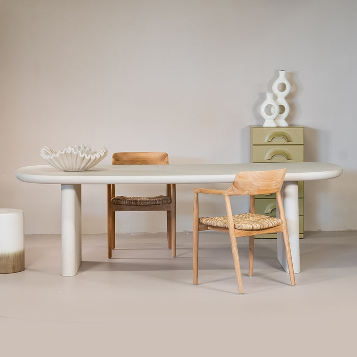 Giga Meubel - Eettafel Deens Ovaal 240cm - Beige Betonlook - Maya