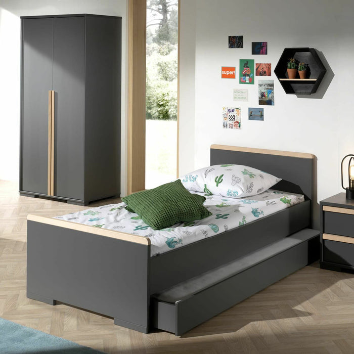 Vipack London Kledingkast 2-deurs - Antraciet